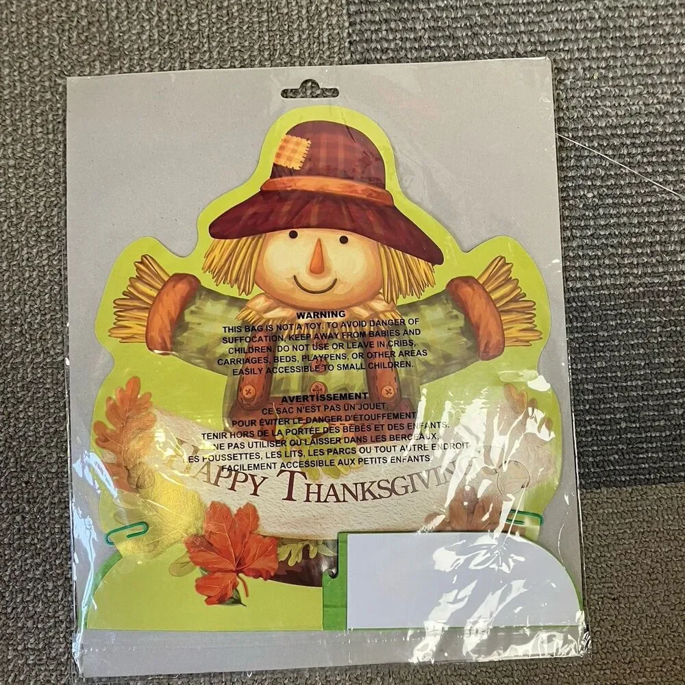 Thanksgiving Decorations Centerpieces Lot Of 4 Turkey Scarecrow Cornucopia
